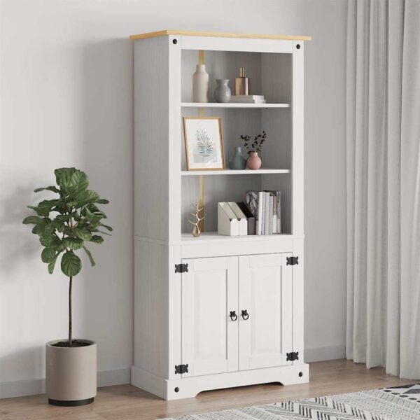 vidaXL Cupboard Mexican Pine Corona Range White 80x40x170 cm - Image 4