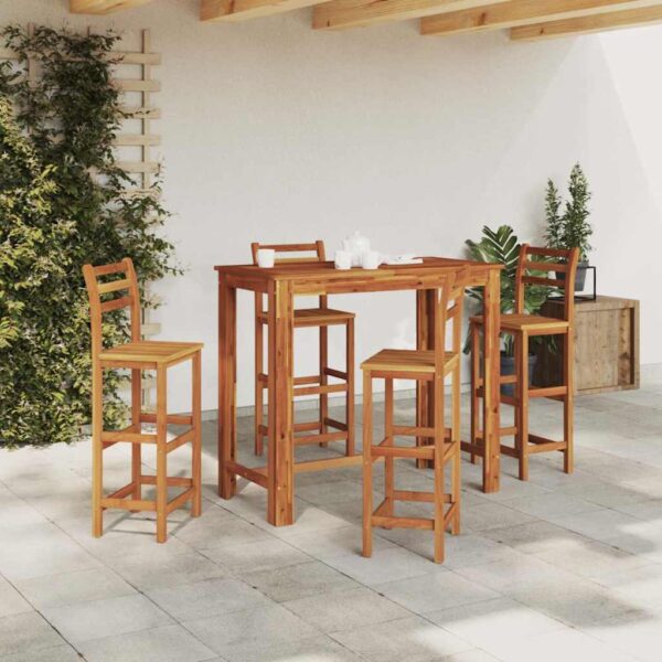 vidaXL Bar Table Solid Acacia Wood 120x60x105 cm - Image 1