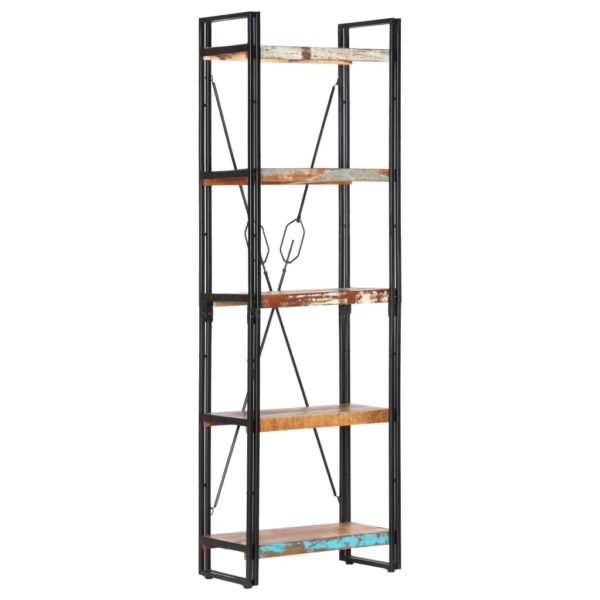 vidaXL 5-Tier Bookcase 60x30x180 cm Solid Reclaimed Wood - Image 8