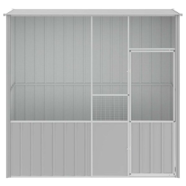 vidaXL Bird Cage Grey 215x78x200 cm Galvanised Steel - Image 3