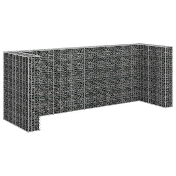 vidaXL Gabion Wall for Garbage Bins Galvanised Steel 320x100x120 cm - Image 3