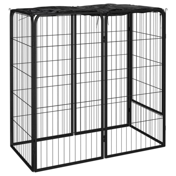 vidaXL Dog Playpen 6 Panels Black 50x100 cm Powder-coated Steel - Image 1