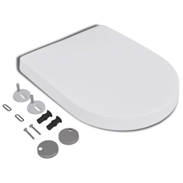 vidaXL Soft-close Toilet Seat with Quick-release Design White Square - Image 3