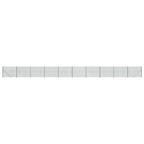 vidaXL Chain Link Fence with Flange Green 1.8x25 m - Image 2