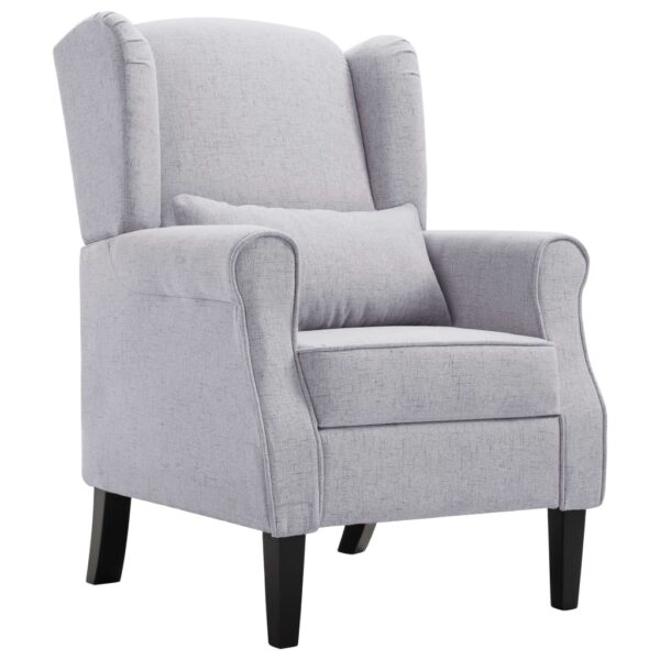 vidaXL Armchair Light Grey Fabric - Image 1