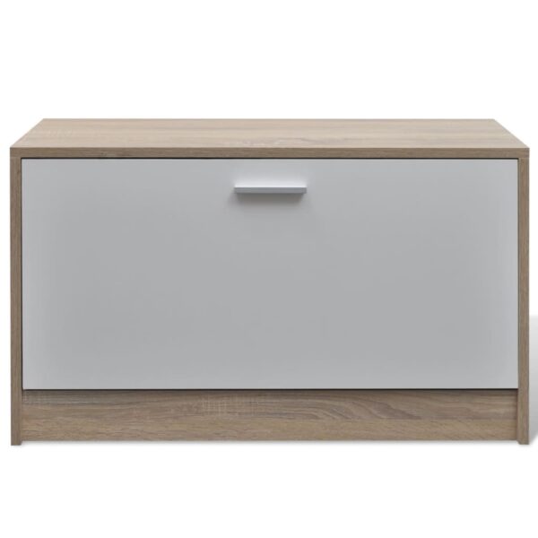 Oak and White 3-in-1 Wooden Shoe Cabinet Set - Image 5
