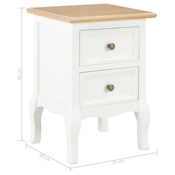 vidaXL Bedside Cabinet 2 pcs White 35x30x49 cm MDF - Image 10