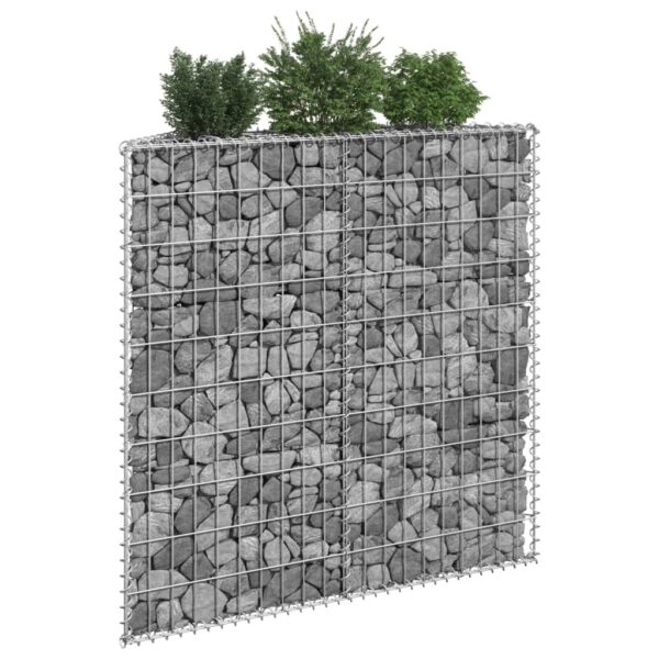 vidaXL Trapezium Gabion Raised Bed Galvanised Steel 100x20x100 cm - Image 1