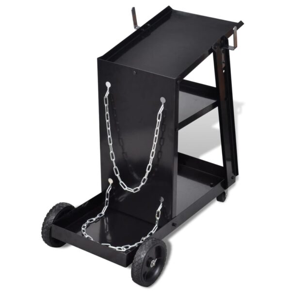 Welding Cart Black Trolley with 3 Shelves Workshop Organiser - Image 4