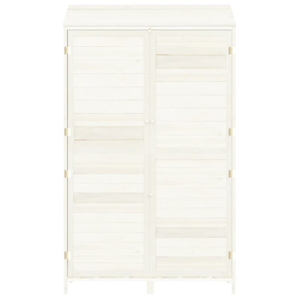 vidaXL Garden Shed White 102x52x174.5 cm Solid Wood Fir - Image 4