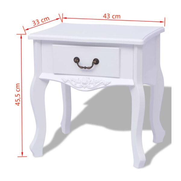 vidaXL Bedside Cabinets 2 pcs MDF White - Image 6
