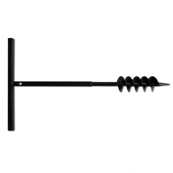 Ground Drill with Handle Auger Bit 100 mm Double Spirals Steel Black - Image 3