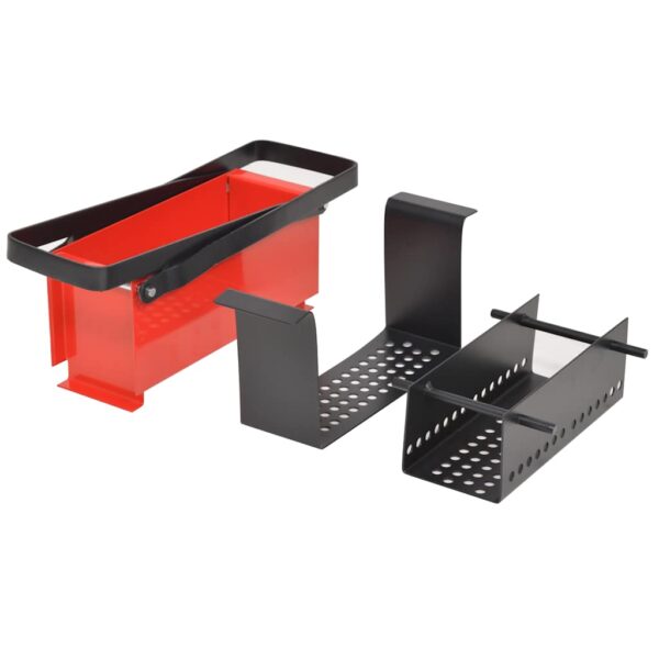 vidaXL Paper Log Briquette Maker Steel 34x14x14 cm Black and Red - Image 4