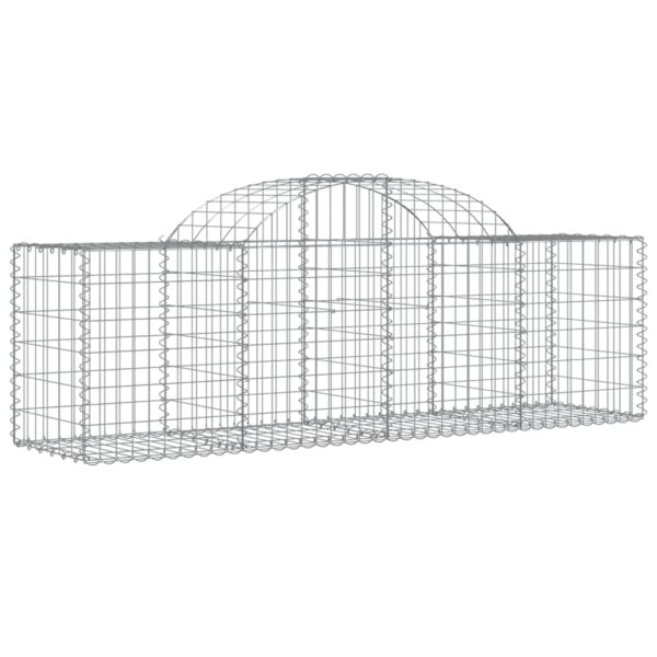 vidaXL Arched Gabion Basket 200x50x60/80 cm Galvanised Iron - Image 2