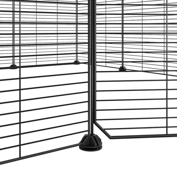 vidaXL 12-Panel Pet Cage with Door Black 35x35 cm Steel - Image 6