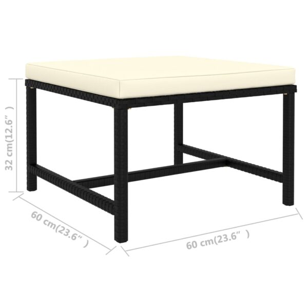 vidaXL 10 Piece Garden Lounge Set with Cushions Poly Rattan Black - Image 12