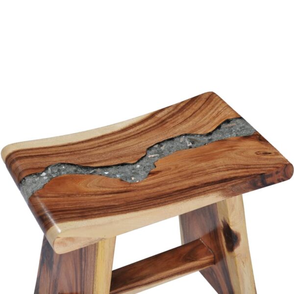 vidaXL Stool Solid Suar Wood and Polyresin - Image 5
