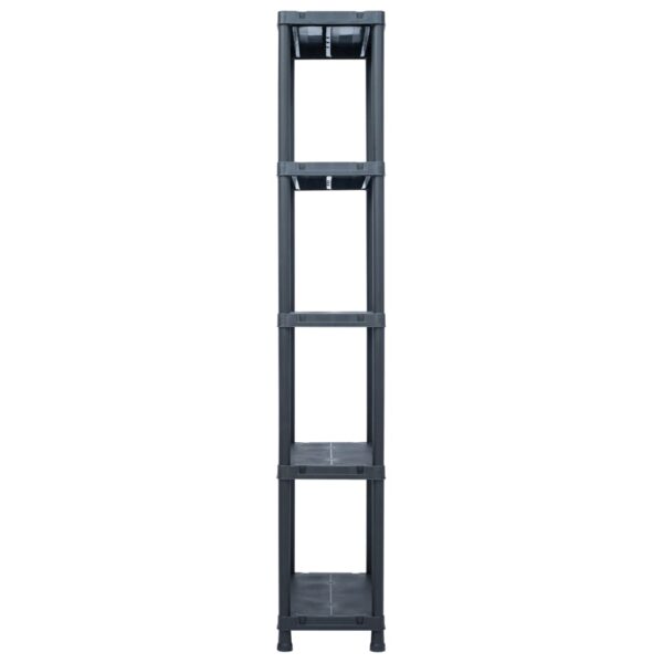 vidaXL Storage Shelf Racks 2 pcs Black 125 kg 60x30x180 cm Plastic - Image 5