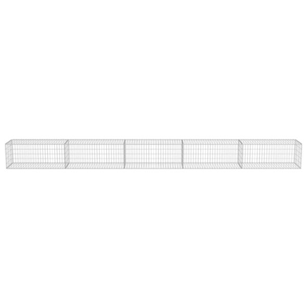 vidaXL Gabion Wall with Covers Galvanised Steel 600x50x50 cm - Image 5