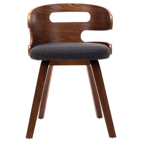 vidaXL Dining Chairs 2 pcs Dark Grey Bent Wood and Fabric - Image 3