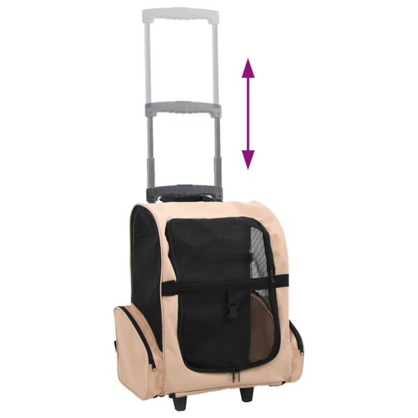 vidaXL Multipurpose Pet Trolley Beige Foldable - Image 5