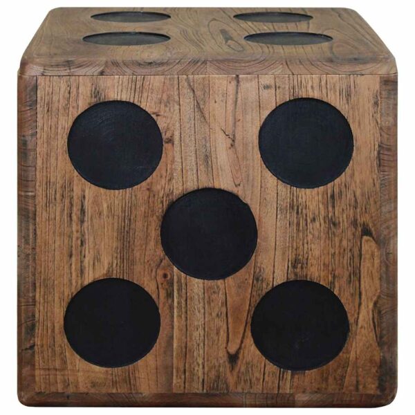 vidaXL Storage Box Mindi Wood 40x40x40 cm Dice Design - Image 4