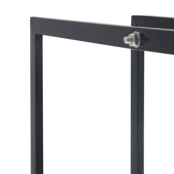 vidaXL Firewood Rack Black 80x25x200 cm Steel - Image 5