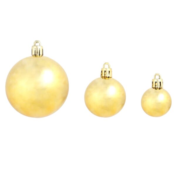 vidaXL 100 Piece Christmas Ball Set 3/4/6 cm Gold - Image 4