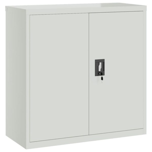 vidaXL Office Cabinet with 2 Doors Grey 90 cm Steel - Image 2