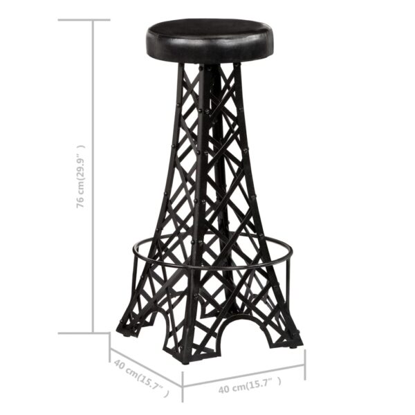 vidaXL Bar Stools 2 pcs Real Leather - Image 6