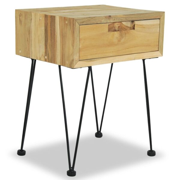 vidaXL Bedside Cabinet 40x30x50 cm Solid Teak - Image 2