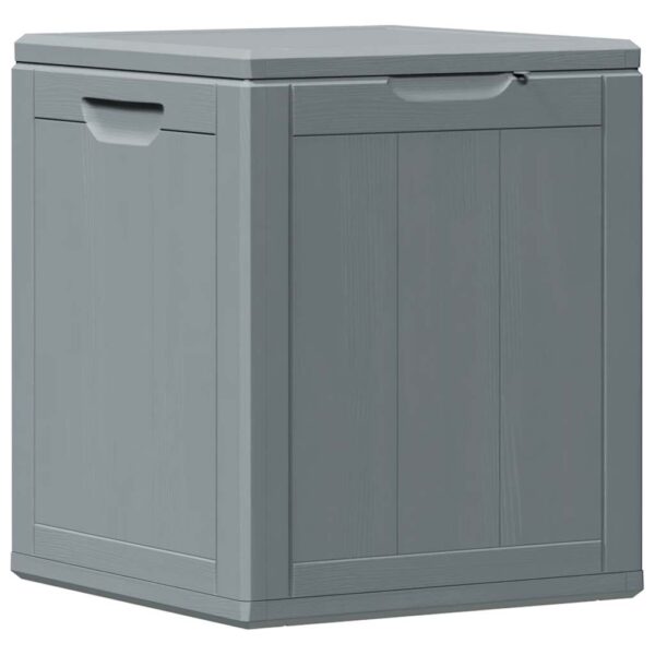 vidaXL Garden Storage Box 90L Grey PP Wood Look - Image 2