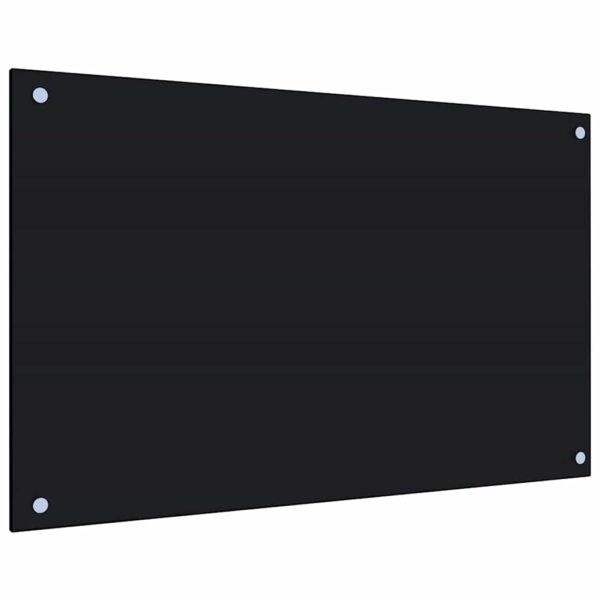 vidaXL Kitchen Backsplash Black 80x50 cm Tempered Glass - Image 5