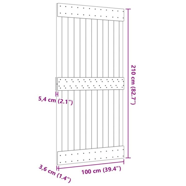vidaXL Door NARVIK 100x210 cm Solid Wood Pine - Image 9