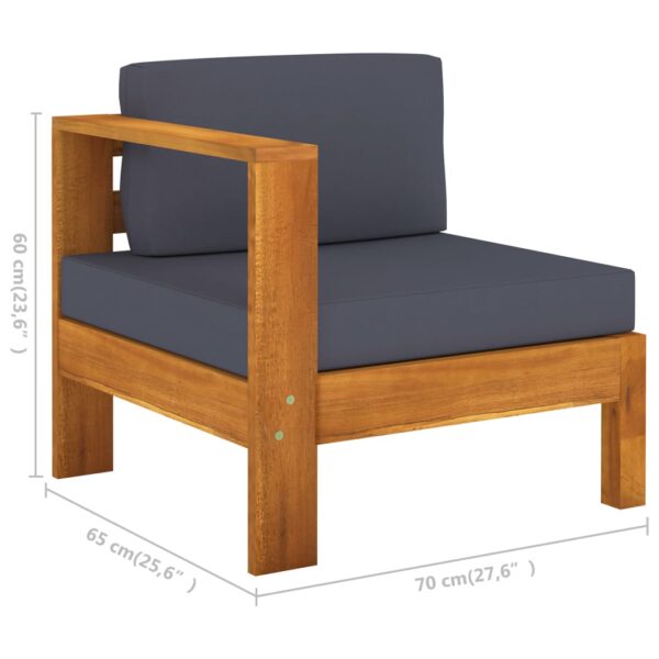vidaXL 10 Piece Garden Lounge Set with Dark Grey Cushions Acacia Wood - Image 9
