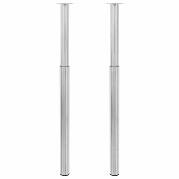 vidaXL Telescopic Table Legs 2 pcs Brushed Nickel 710 mm-1100 mm - Image 2