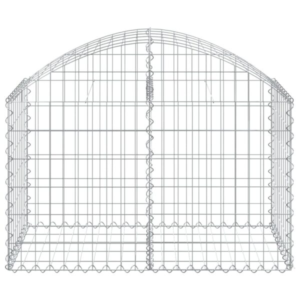 vidaXL Arched Gabion Basket 100x50x60/80 cm Galvanised Iron - Image 3