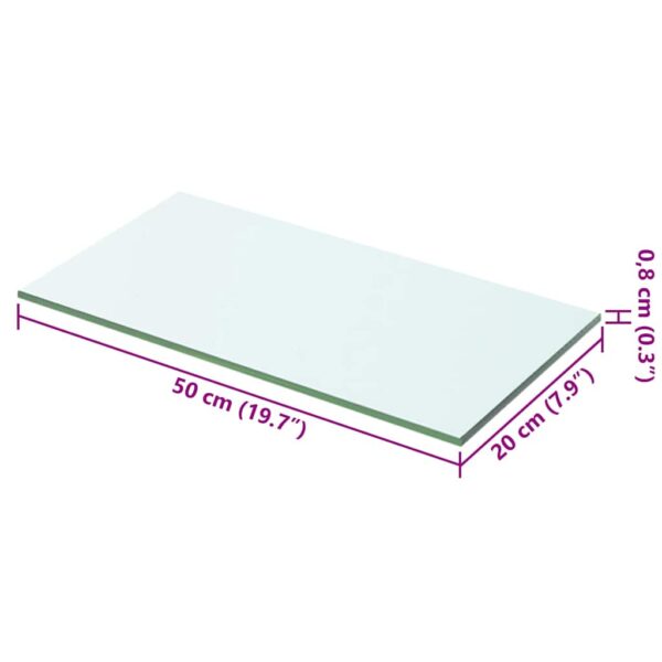vidaXL Shelf Panel Glass Clear 50x20 cm - Image 3