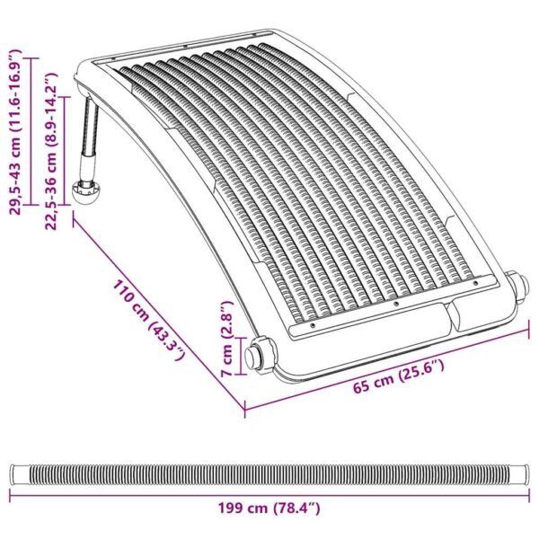 vidaXL Curved Pool Solar Heating Panels 2 pcs 110x65 cm - Image 12