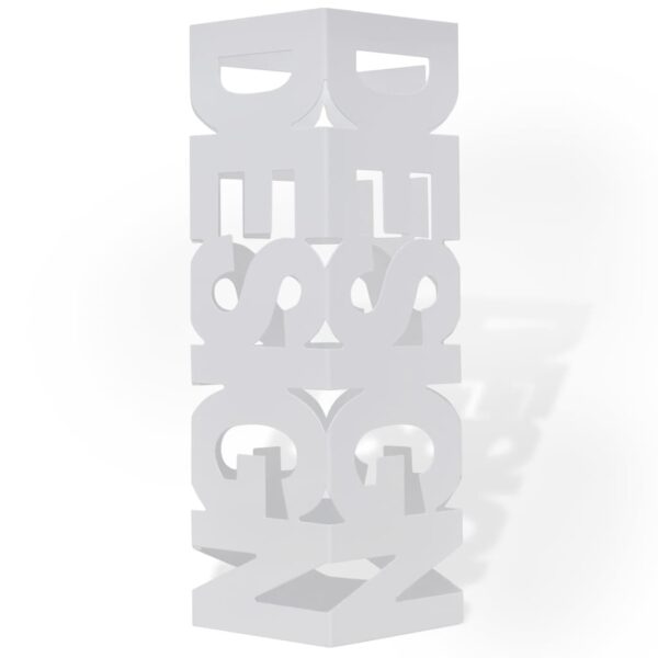 White Square Umbrella Stand Storage Holder Walking Stick Steel 48.5 cm - Image 2