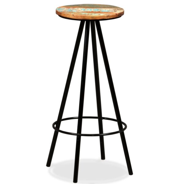 vidaXL Bar Stools 4 pcs Solid Reclaimed Wood - Image 9