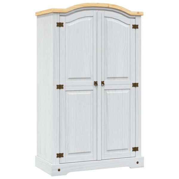 vidaXL Wardrobe Mexican Pine Corona Range 2 Doors White - Image 1
