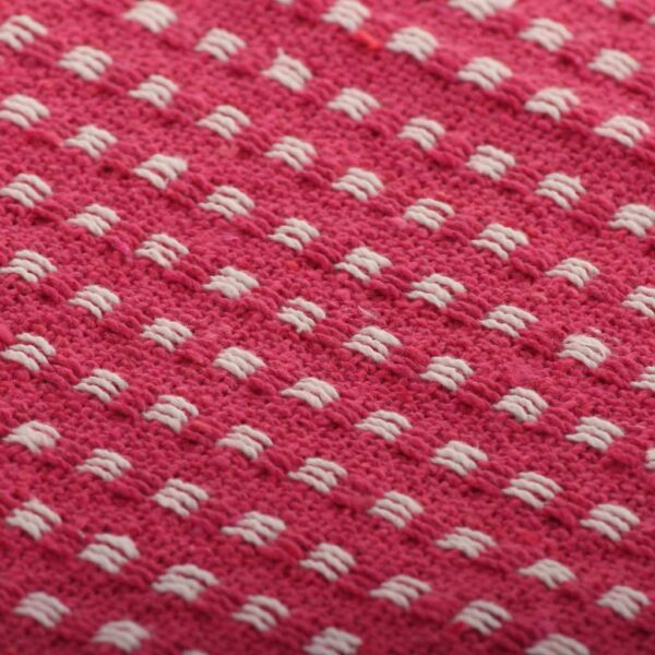 vidaXL Throw Cotton Squares 220x250 cm Pink - Image 6