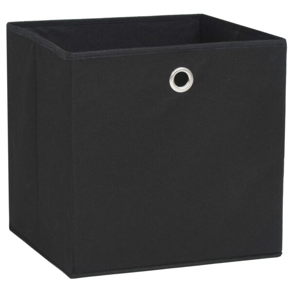 vidaXL Storage Boxes 10 pcs Non-woven Fabric 32x32x32 cm Black - Image 4