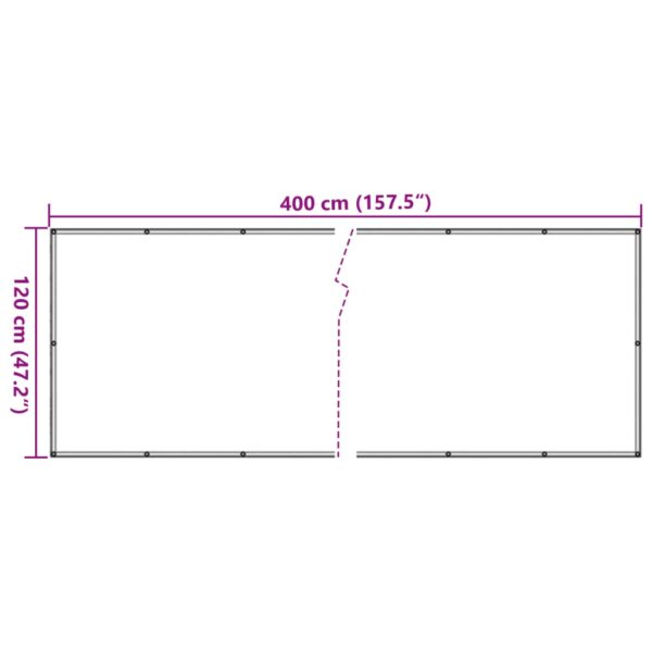 vidaXL Balcony Screen Anthracite 120x400 cm Oxford Fabric - Image 6