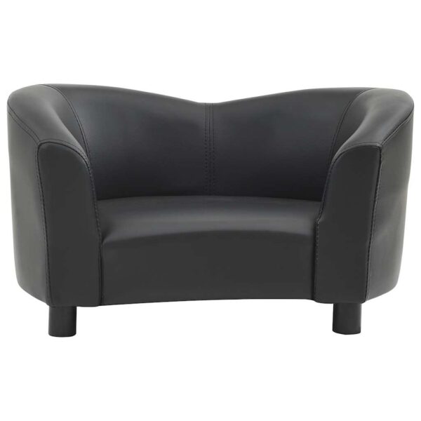 vidaXL Dog Sofa Black 67x41x39 cm Faux Leather - Image 3