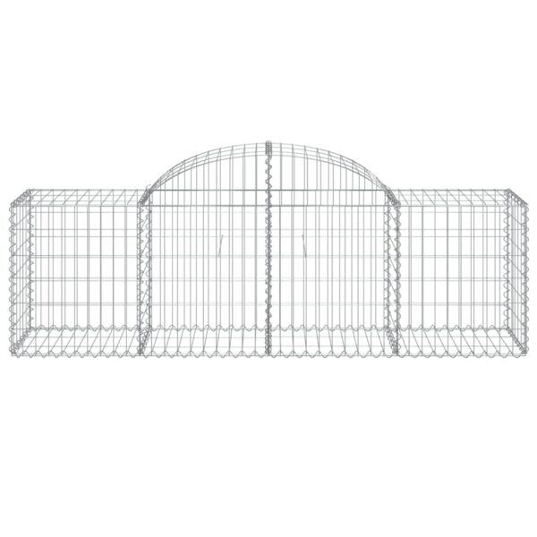 vidaXL Arched Gabion Basket 200x50x60/80 cm Galvanised Iron - Image 3