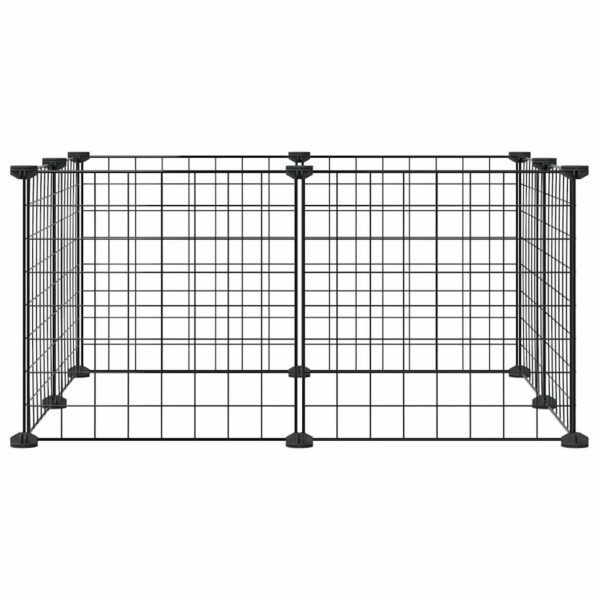 vidaXL 8-Panel Pet Cage Black 35x35 cm Steel - Image 2
