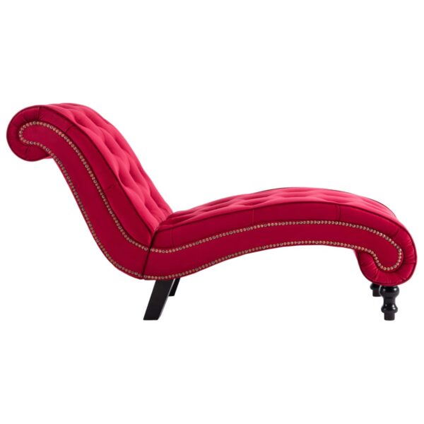 vidaXL Chaise Lounge Red Velvet - Image 4