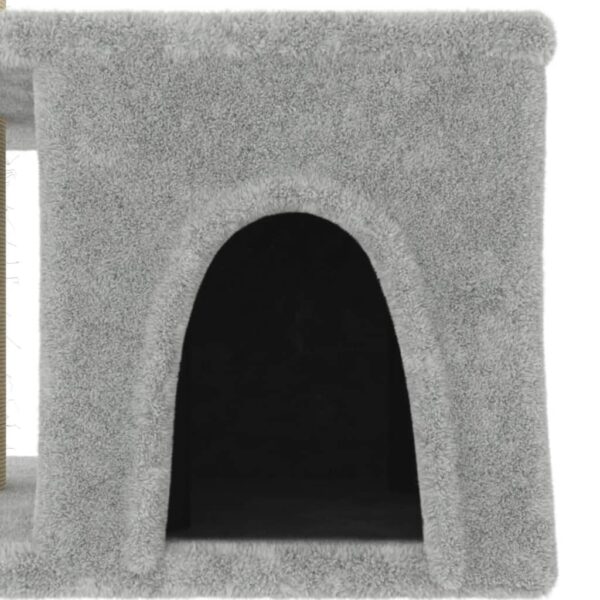 vidaXL Cat Tree with Sisal Scratching Posts Light Grey 48 cm - Image 6